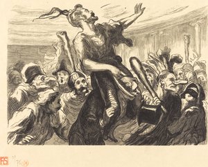La Mi-Careme - لديهم كرة de l'Opera بواسطة إتيان بعد Honoré Daumier