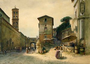Via dei Penitenzieri في روما ، بواسطة Ettore Roesler Franz (1845-1907) ، من سلسلة Roma sparita (اختفاء روما)