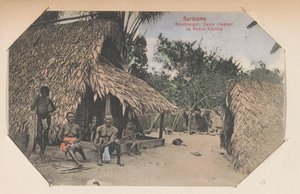 المارون أمام منزلهم سورينام بوشنيغر ، داترا (طبيب) في بوفن كوتيكا (العنوان على الجسم) بواسطة يوجين كلاين