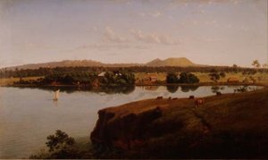 منظر لمحطة Purrumbete تطل على الشمال الغربي. جبل Leura وجبل Sugarloaf في المسافة ، أستراليا بواسطة يوجين فون جيرارد