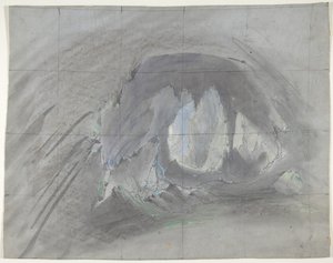 تصميم لمجموعة مسرح في أوبرا ، باريس ، 1828-90.