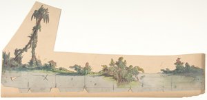 تصميم لمجموعة مسرح في أوبرا ، باريس ، 1828-90. بواسطة يوجين سيشيري