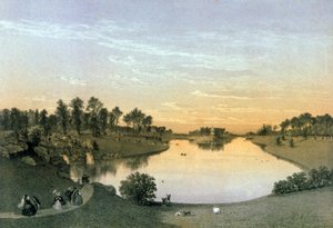 بحيرة في بوا دو بولوني، ج.1860 (نقش)