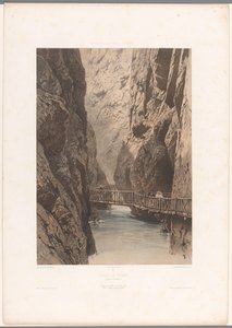 متنزهون على جسر عبر Trient Schlucht Gorge du Trient (العنوان على الكائن) مشاهد في سويسرا وسافوي وتيرول (عنوان المسلسل) La Suisse و la Savoie et le Tyrol (عنوان المسلسل على الكائن) بواسطة مارتينز
