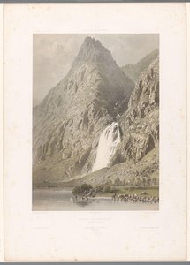 منظر لشلال بيسفاتشي Cascade de Pissevache (العنوان على الكائن) وجوه في سويسرا وسافوي (عنوان المسلسل) La Suisse et la Savoie (عنوان المسلسل على الكائن) بواسطة يوجين سيشيري