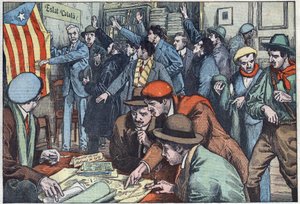 Catalan separatists are preparing their plot in Paris. Illustration of Damblans. In “” Le Pelerin”” of November 28 بواسطة يوجين دامبلانز
