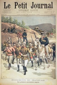 الأحداث في ترانسفال: أول السجناء الإنجليز ، الغلاف الأمامي لـ Le Petit Journal ، 29 أكتوبر 1899 بواسطة يوجين دامبلانز