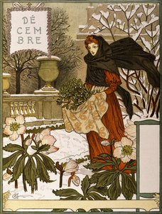ديسمبر ، رسم توضيحي من بورتوفوليو للفنون الجميلة "Le Mois" ، 1896 بواسطة يوجين جراست