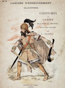محارب الغال من فترة تومولي - في "" كتب التدريس الإيضاحية ، أزياء الحرب في العصر البرونزي والعصر الغالي "، أد. جراست. رسم إيوجين صموئيل جراست (1841-1917). بواسطة يوجين جراست