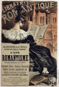 المؤلفات. Librairie romantique (مكتبة رومانسية) ملصق بواسطة Eugene Grasset للمحرر Monnier ، فرنسا ، c1890 Coll. جزء. (ملصق) بواسطة يوجين جراست