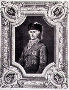 صورة لكاثرين الثانية العظيمة (1729-96) في زي السفر ، نقشها ستيفان بانميكر (1847-1930) (نقش) بواسطة يوجين جوزيف (بعد) فيولات