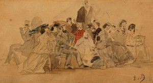 بعد الظهر على الشاطئ ، c.1865 بواسطة يوجين لويس بودين