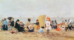 مشهد الشاطئ ، تروفيل ، 1881 بواسطة يوجين لويس بودين