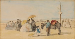 على الشاطئ ، 1866 بواسطة يوجين لويس بودين