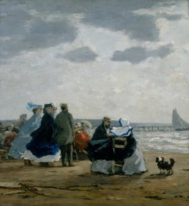 على الشاطئ ، دييب ، 1864. بواسطة يوجين لويس بودين