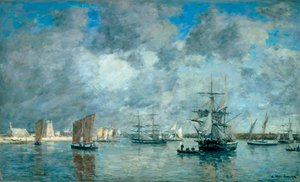 ميناء Camaret sur Mer (Camaret-sur-Mer). رسم يوجين بودين (1824-1898) بواسطة يوجين لويس بودين