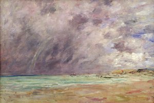 سماء عاصفة فوق مصب نهر لوهافر ، c.1892-96 بواسطة يوجين لويس بودين