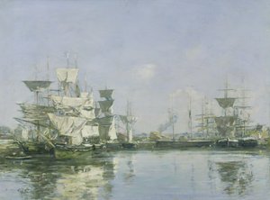 الحوض في دوفيل ، 1880-85 بواسطة يوجين لويس بودين