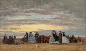الشاطئ في Villerville ، 1864. بواسطة يوجين لويس بودين