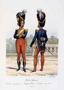 Cent-Suisses ، الزي العريف الكبير ، الزي الرئيسي الملازم ، الزي الصغير ، 1814-17 بواسطة يوجين تايتوكس