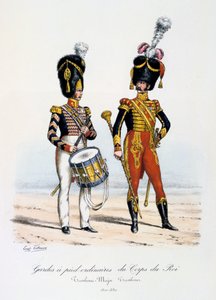 حراس القدمين العاديين لفيلق الملك ، الطبول الرائد والطبال ، 1822-30 بواسطة يوجين تايتوكس