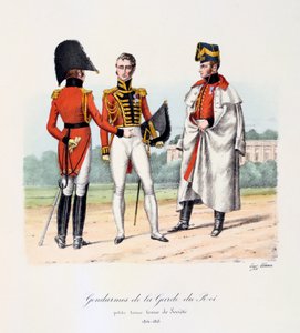 رجال الدرك من حرس الملك ، Petite Tenue و Tenue de Socièté ، 1814-15