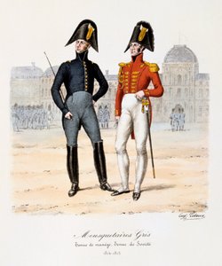 الفرسان الرمادية ، ملابس مانيج و Socièté Outfit ، 1814-15 بواسطة يوجين تايتوكس