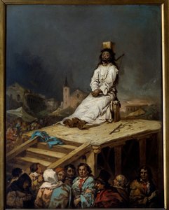 محاكم التفتيش: "" الكاهل "لوحة لأوجينيو لوكاس إي فيلاسكيز (1817-1870) القرن التاسع عشر. 0،53x0،41 م ليل ، متحف الفنون الجميلة