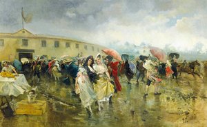 خارج بلازا دي توروس ، مدريد ، 1897 بواسطة أوجينيو لوكاس فيلاميل