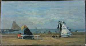 الشاطئ في تروفيل بواسطة يوجين لويس بودين