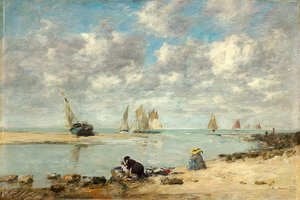 غسالة بالقرب من تروفيل. تقريبا. 1872-1876 بواسطة يوجين لويس بودين