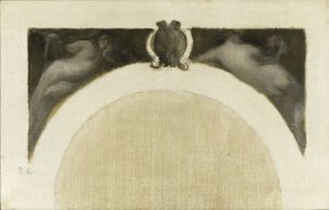 رسم تخطيطي لصالون العلوم في فندق فيل دي فيل دي باريس: لا فيزيك - لا كيمي، بين عامي 1889 و1891 (زيت على قماش) بواسطة يوجين كاريير