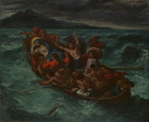 المسيح نائم خلال العاصفة ، كاليفورنيا. 1853. بواسطة فرديناند فيكتور يوجين ديلاكروا