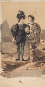 هاملت وهوراشيو في المقبرة ، 1827-1828. بواسطة يوجين ديلاكروا