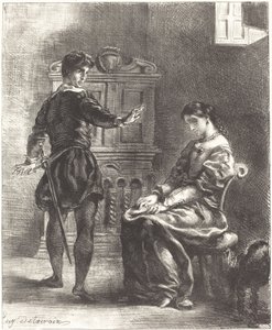 قانون هاملت وأوفيليا الثالث ، المشهد الأول ، 18341843. بواسطة يوجين ديلاكروا
