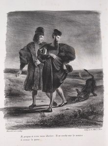 رسوم توضيحية لـ Faust: Faust و Mephistopheles و barbet بواسطة Chez Ch. Motte ، محرر ، توزيع Chez Sautelet ، Libraire