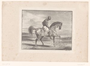 رجل على ظهور الخيل في الصحراء بواسطة يوجين ديلاكروا
