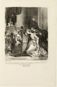 مارغريت في الكنيسة ، من فاوست بواسطة Eugène Delacroix