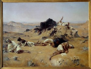 صحراء. الرجال العطشى. 1869. يوجين فرومنتان (1820-1876)، متحف أورسيه، 1.03 × 1.43 متر مربع