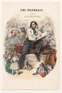رسم فنان صفحة عنوان لـ: Les Français peints par eux-mêmes، 1841 بواسطة ليون كيرمر