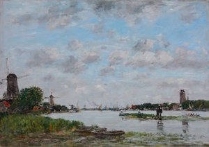 الهولندية: De Maas bij Dordrecht The Meuse near Dordrecht بواسطة يوجين لويس بودين