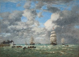 مغادرة ميناء لوهافر / الشحن (Le Havre, sortie du port) بواسطة يوجين لويس بودين