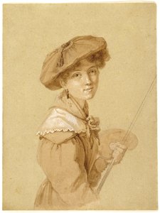 صورة شخصية ، 1820-29 (قلم رصاص ، بني داكن ، غواش على ورق) بواسطة Eugénie Tripier Lefranc