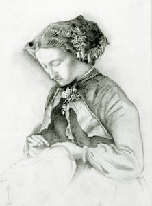 صورة إيفي مع Foxgloves في شعرها (The Foxglove) 1853 بواسطة Euphemia Ruskin