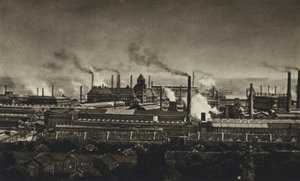 ألمانيا ، أعمال الصلب Krupp (b / w photo) بواسطة المصور الأوروبي