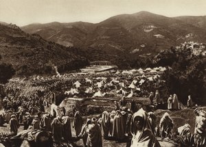 مولاي إدريس ، مخيم الحجاج (b / w photo) بواسطة المصور الأوروبي