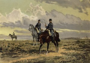 A Cavalry Advance (chromolitho) بواسطة المدرسة الأوروبية