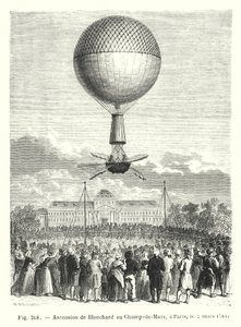 صعود بلانشارد إلى Champ-de-Mars ، في باريس ، 2 مارس ، 1784 بواسطة المدرسة الأوروبية