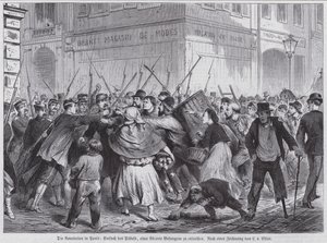 Attempt by a mob to free a prisoner being escorted under guard, Paris Commune بواسطة المدرسة الأوروبية