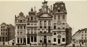 بروكسل / بروكسل: Hotel des Brasseurs، Place de l'Hotel de Ville (litho) بواسطة المدرسة الأوروبية